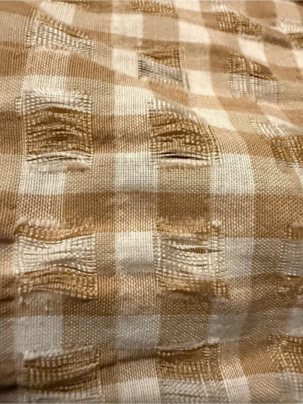 Misa Los Angeles Beige Gingham Smocked Puff-Sleeve Mini Dress - Picture 7 of 7